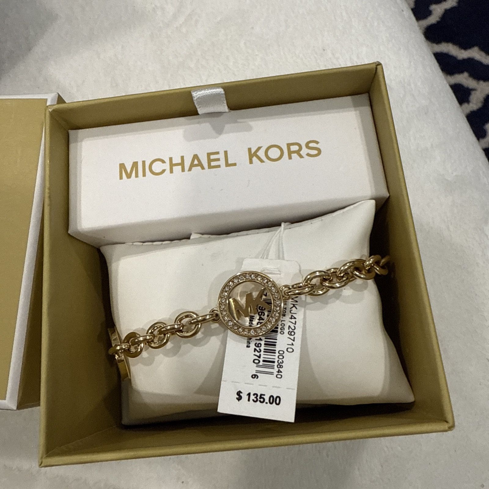Michael Kors Gold-Tone Crystal Chain Bracelet