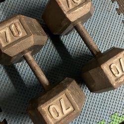 70LB Pair Of Dumbbells 