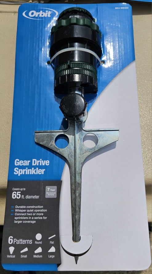 ORBIT GEAR DRIVE SPRINKER - 65' DISTANCE SPRAY - SIX SETTINGS $20 EACH