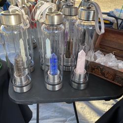 Natural Crystal Water Bottles And Straws 