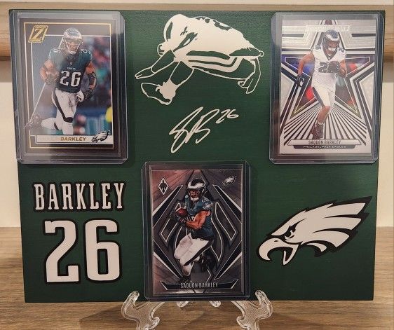 Saquon Barkley Eagles Sports Card Display