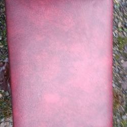 Burgundy Manmade Faux Leather Footstool 