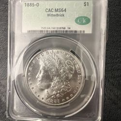 1885-O Morgan CAC MS64 (Witter Brick) Collection 