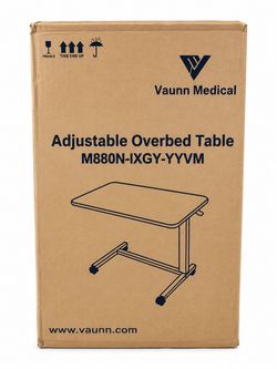 Vaunn Medical Adjustable Overbed Table