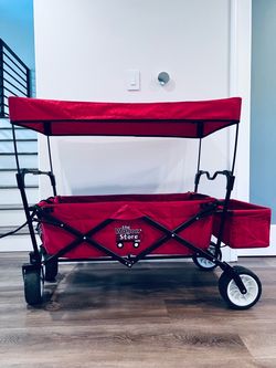 Folding Wagon with Canopy and Basket