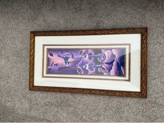 Framed Andean Musicians Artwork – Signed