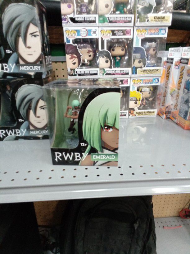 Collectible action, figure RWBY character Emerald.