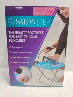 Salon Step Deluxe Beauty Footrest Pedicure Stand Fan LED Magnifier NEW Sealed