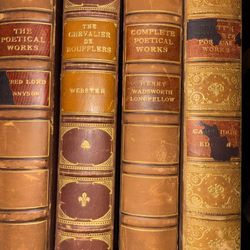 Antique Poetry Set, Longfellow, Scott, Tennyson, Webster 