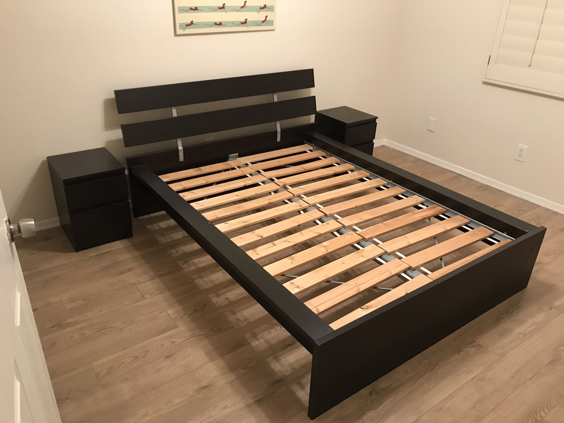 IKEA full bed and nightstands