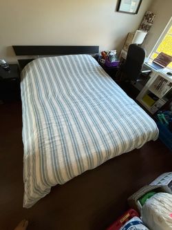 Queen bed frame and mattress