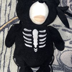 black & white TED skeleton bear backpack