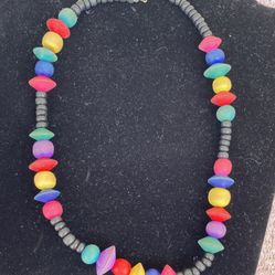 Colorful Wooden Beads Choker.