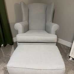 Pottery Barn Wingback Rocker And Ottoman