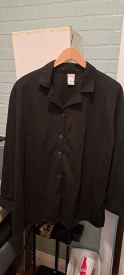 Women’s Plus Size Charcoal Gray Button Down Shirt Erkan Konfeksiyon EU 52 US 20