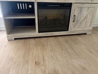 Tv stand with fireplace