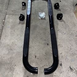 3in Oval Black Running Board For 18-21 Jeep Wrangler JL 4DR