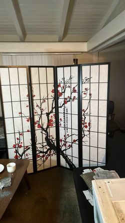 Wall divider cherry blossom print