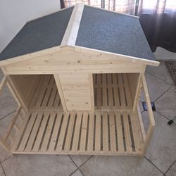 wooden dog house