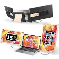 S6 Laptop Screen Extender Monitor Portable, 15.6'' Dual Screen Monitor for Laptop