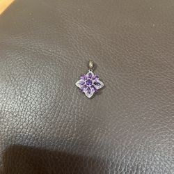 Amethyst Star Charm Silver