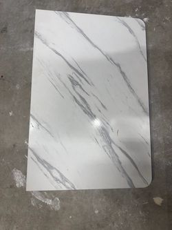 White Marble-Print Table Top Panel