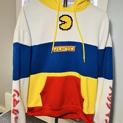 Pac-Man Multicolored Men's Sleeve Hooded Sweatshirt Hoodie JAPANESE GRAPHIC