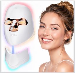 Red Light Therapy for Face & Neck, Wireless LED Face Mask Skincare Rechargeable Red Light Therapy Facial Mask with Timing Function Full Coverage for H