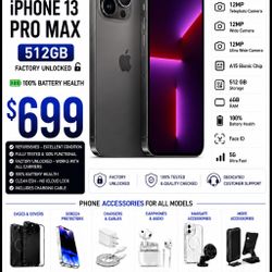 iPhone 13 Pro Max 512gb Unlocked 100% Battery 