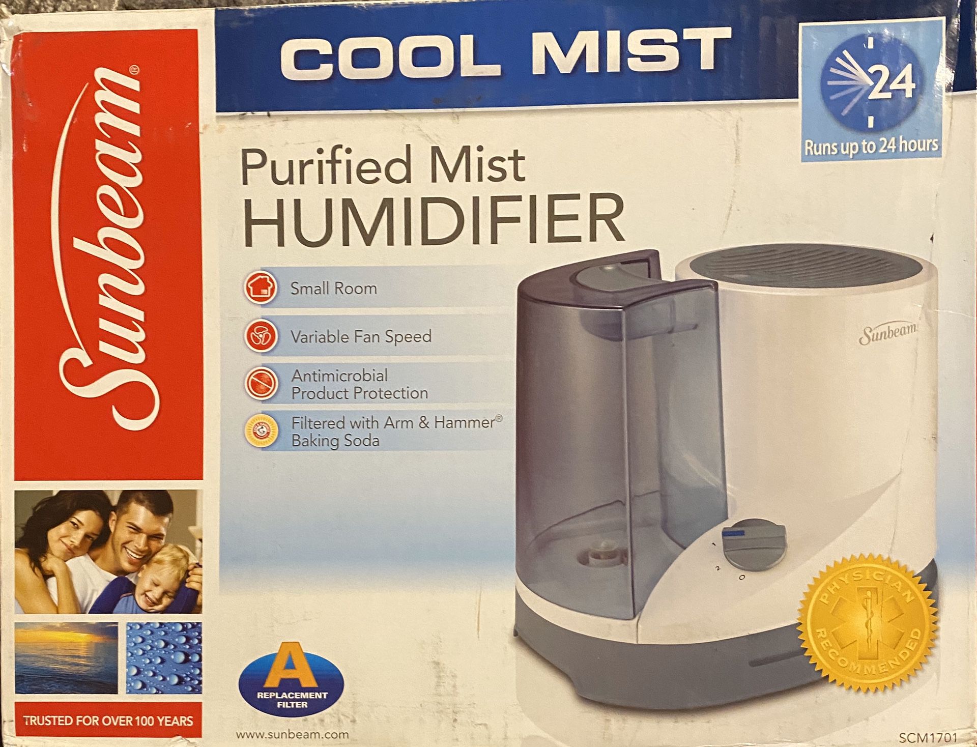 Sunbeam Cool Mist Humidifier purified mist