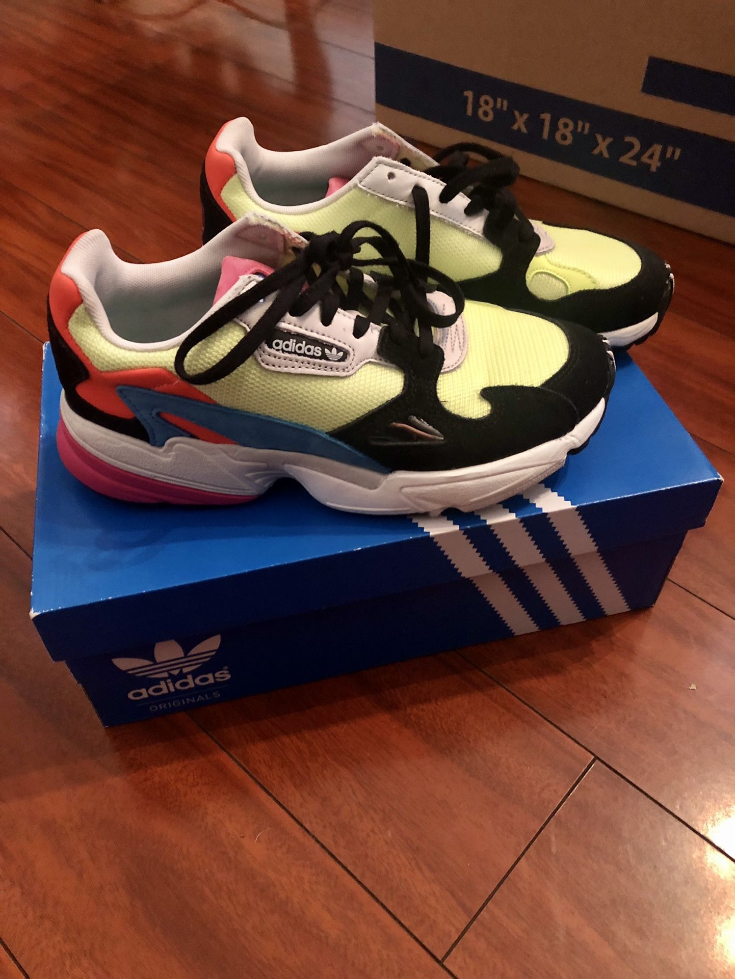 ADIDAS FALCON W Running Shoes /Sneakers . Multicolor CG6210 Women’s / US 6 .5 ( PLEASE SEE ALL PICTURES )