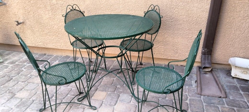 Patio Furniture Metal Table Round For Chairs Vintage $250 Corner Chair With The Table $150 All Perfect Metal