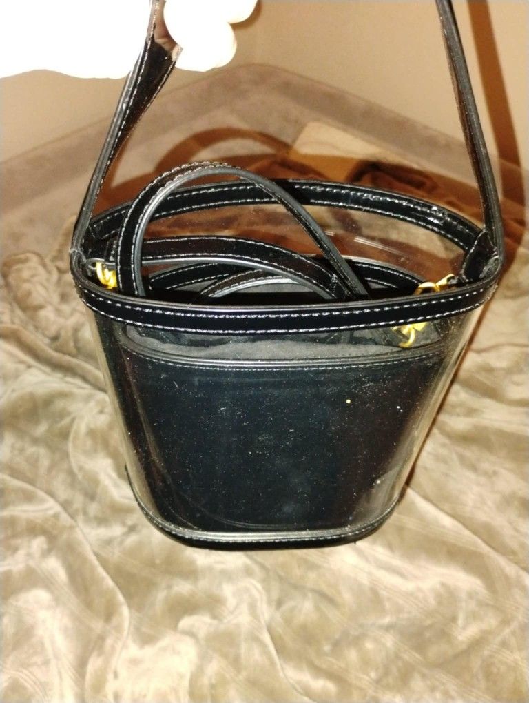 Women's Staud Bissett Bucket Bag  Black And Transparent