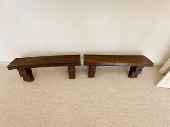 Wooden shelves