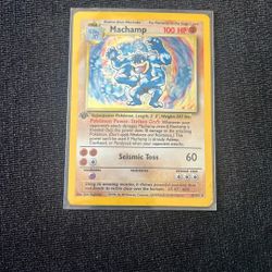 First Edition Holo Machamp Pokemon Card