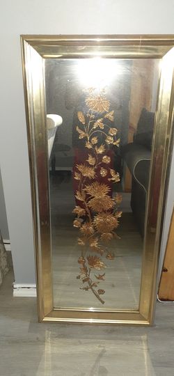 Fancy Flower Engraved Mirror . 
