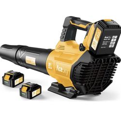 Leaf Blower Cordless - 2025 Update 150000RPM & 3 Speed Levels Electric Leaf Blower with 2 x 4.0Ah Battery and Charger, Extension Tube Blower for Lawn 