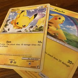 Pikacku 2 Difrent Cards Iron Tail Slam60hp And 50 Hp