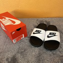 White Nike Slides Size 9 