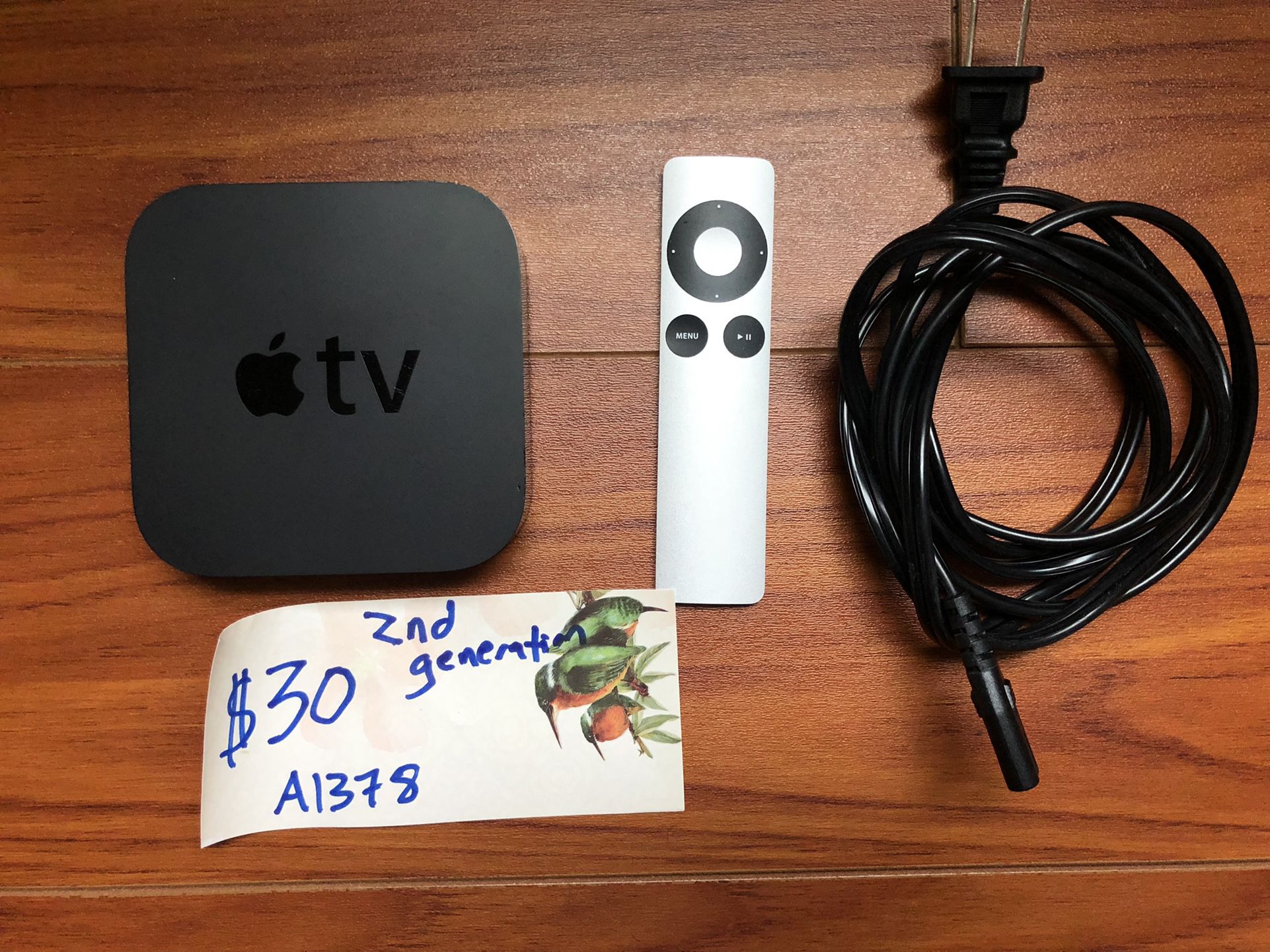 Apple Tv With Remote And Cable 2nd Generation WORKS PERFECT 