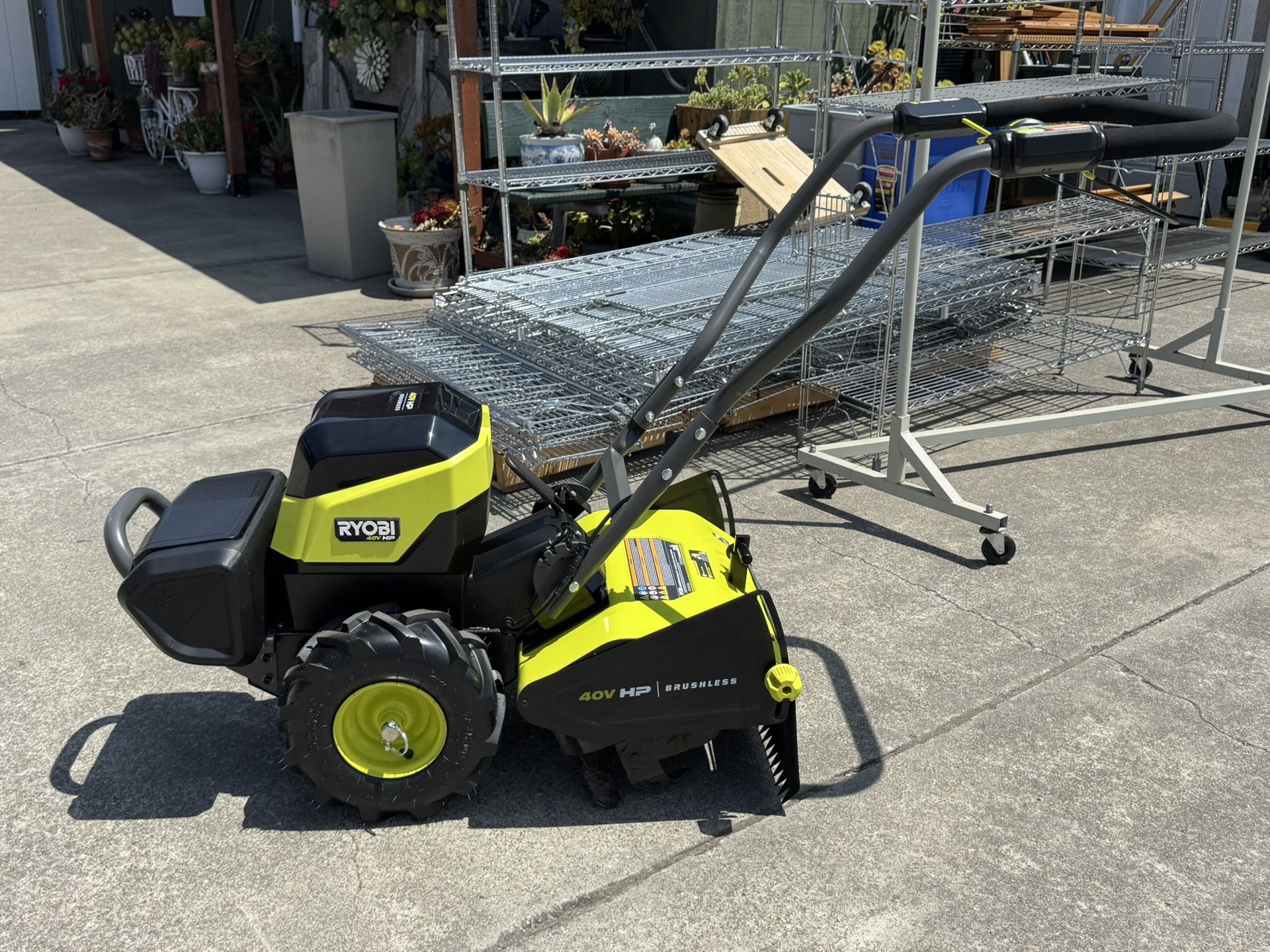 Gently Used Ryobi 40V HP Brushless 18 in. Battery Powered Rear Tine Tiller (Tool Only)