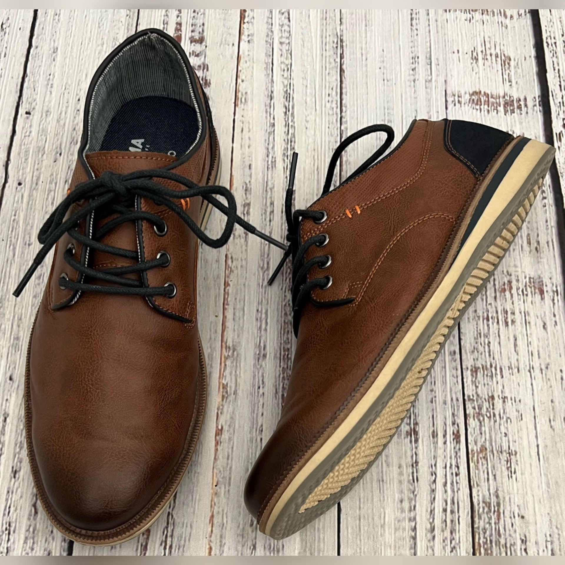 Men’s Size 8 Sonoma Freer Ortholite Eco Cognac Oxford Dress Shoe