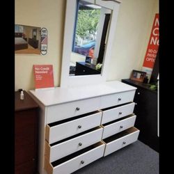 White Dresser With Mirror New Deluxe $359