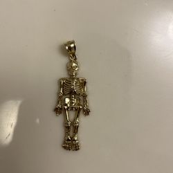 10K Gold Skeleton Pendant 