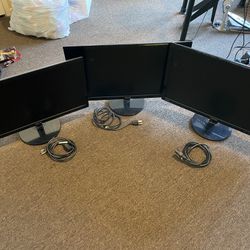 3 Computer Monitors