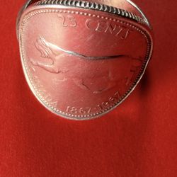 Vintage Rare Canadian Silver Centennial Cat Ring Size 10