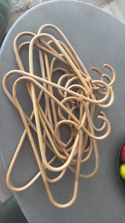 Vintage Rattan Clothes Hangers Set