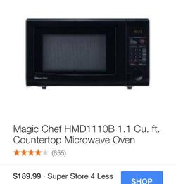 Magic Chef HMD1110B 1.1 Cu. ft. Countertop Microwave Oven