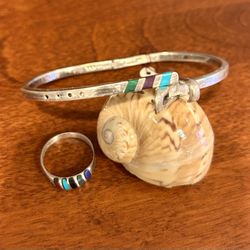 Sterling Silver Heavy Weight Bracelet W/ Ring