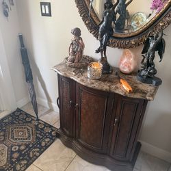 Mirror And Accent Table Cabinet 